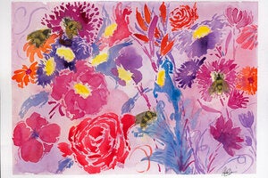 Artwork entitled 'Bees and Flowers III" by John Gordon 