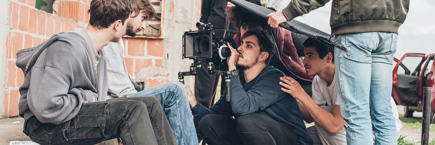 Indy film crew filming actors