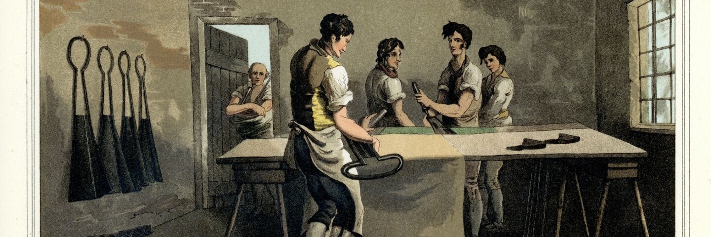 Oil painting of clothiers