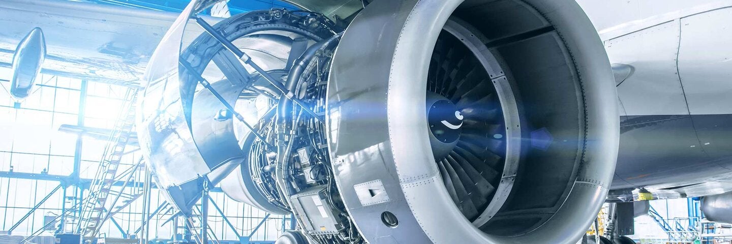 aircraft engine on the wing of an aircraft