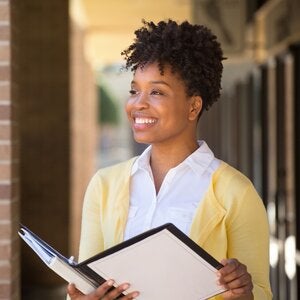 Student in yellow sweater